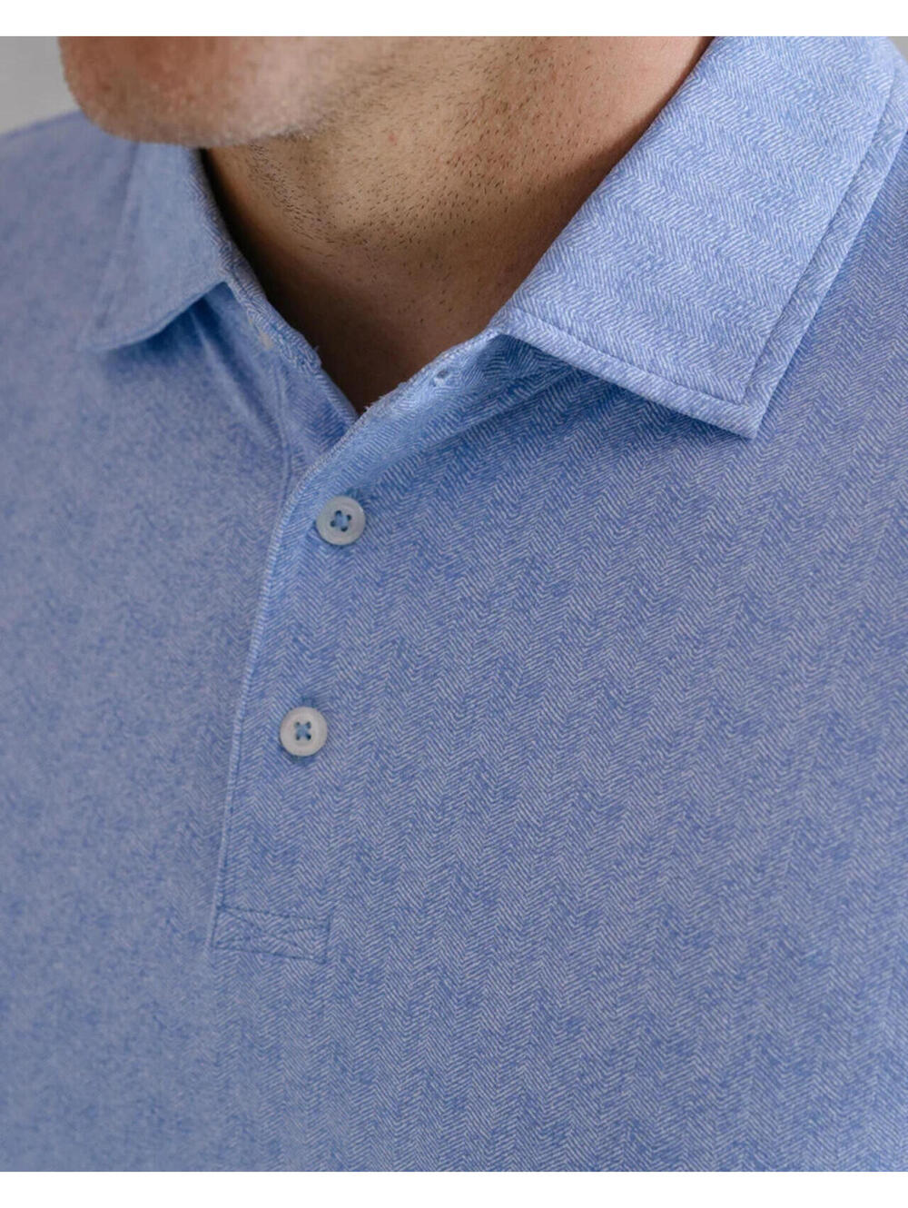 NEW B Draddy Sport Cool Glaser Polo Shirt 2XL Blue Herringbone Golf Stretch NWT